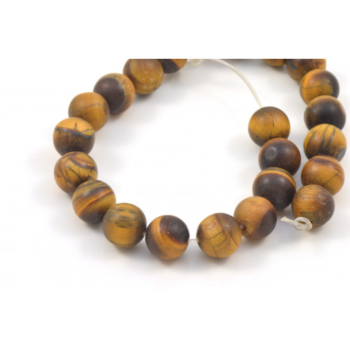 Round bead 8mm frosted tiger eye